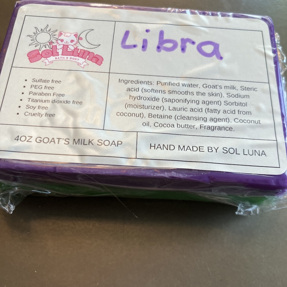 Libra Bar Soap - Tonka, Orange, Sage Scented Goat's Milk Soap